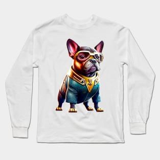 Frenchie in Oceanic Heroic Attire Version 3 Long Sleeve T-Shirt